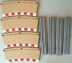 Scalextric, Au�enrandstreifen f�r halbe Kurve 2,  4 Stk.