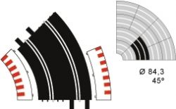 Ninco 10105 , Standard-Kurve Radius 2 (45 Grad), 1 Stk.