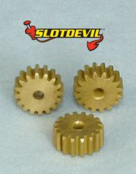 Slotdevil, Motorritzel 16z (9.0 x 4mm), Messing, 3 Stk