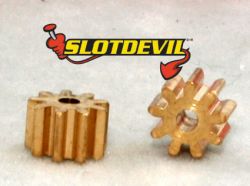 Slotdevil, Motorritzel 9z (5.5mm f. 1.5mm), Messing, 2 Stk.