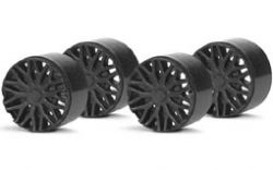 Slot.It Felgeneinsatz, F1 'BBS' schwarz, �10,7mm, 4 Stk.