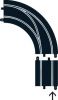 Scalextric Sport-Digital, Spurwechsler Kurve,  1 Stk.