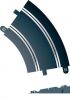 Scalextric, Kurve Radius 2, mit Schienenerh�hung
