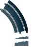 Scalextric, Kurve Radius 3, mit Schienenerh�hung