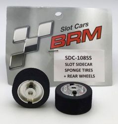 BRM, Sidecar 1:18, Kompletträder Moosgummi, 2 Stk.,SDC-108SS