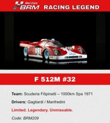 BRM 1/24, 512M, Nr.32, Spa 1971, BRM209