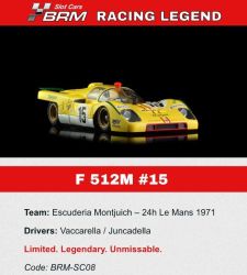 BRM 1/24, 512M, Nr.15, Le Mans 1971, Sondermodell, BRMSC08