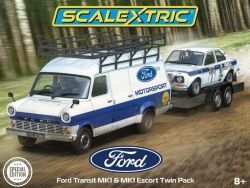 Scalextric 1/32, Ford Transit + Escort Mk1, Twin Pack, C4649