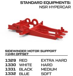 NSR, Motorhalter Hypercar (+1mm), rot/extrahart, 1329