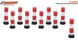 Scaleauto, Markierungspfosten 40x10mm, rot-weiß, 10 Stk.