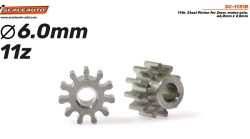 Scaleauto, Motorritzel Stahl, 11z (6mm), 2 Stk.