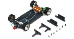 Scaleauto 1/24, HS-Komplettchassis mit Motor u. Alu-Felgen
