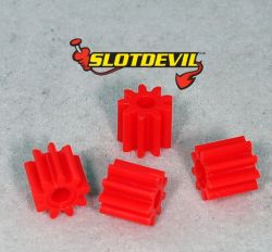 Slotdevil, Motorritzel  9z (5,34 x 5mm), Kunststoff, 4 Stk