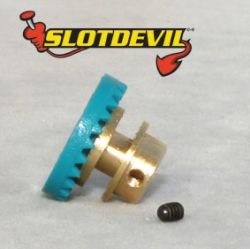 Slotdevil, Kronzahnrad V2, 24z (fr 2.38mm), petrol, 1 Stk.