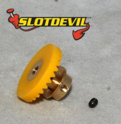 Slotdevil, Kronzahnrad V2, 28z (fr 2.38mm), gelb, 1 Stk.