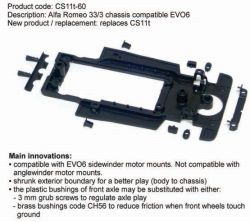 Slot.it, Chassis EVO-6 fr Alfa Romeo 33/3, 1 Stk.