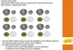 Slot.it, Felgeneinsatz (12,2 + 12,7mm),  4 + 2 Stk.