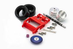 Slotinvasion/Sigma, Hinterachs-Kit (rot) fr Carrera D124,