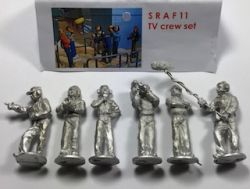 STS 1:32, 6 Figuren, Kamerateam, Reporter  unbemalt