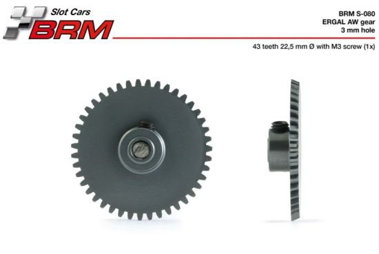BRM, Schrägzahnrad 43z (Ø22.5mm) Alu, 1 Stk., S-080