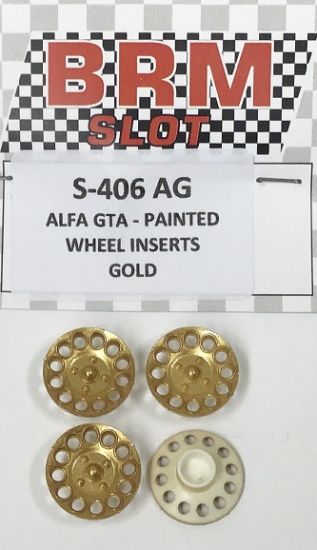BRM 1/24, Felgeneinsätze gold, für Alfa GTA, 4 Stk., S-406AG
