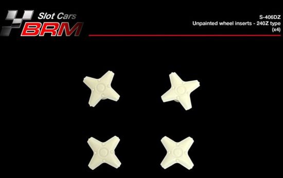 BRM 1/24, Felgeneinsätze weiß, Datsun 240Z, 4 Stk., S-406DZ