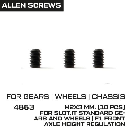 NSR, M2 x 3mm,  Madenschraube, 10 Stk., 4863