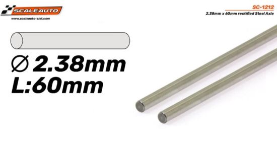 Scaleauto, Achse Ø2,38 x 60mm, 2 Stk., SC-1212