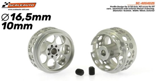 Scaleauto 1/32, Alu-Felge Ø16.5 x 10mm, 2 Stk., SC-4054D25