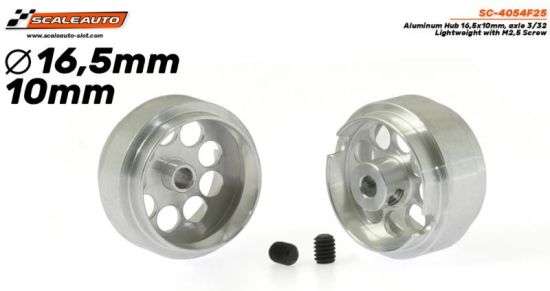 Scaleauto 1/32, Alu-Felge Ø16.5 x 10mm, 2 Stk., SC-4054D25