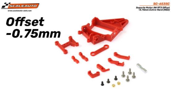 Scaleauto, Motorhalter RT-3 AW (extra hart), Offset -0.75mm