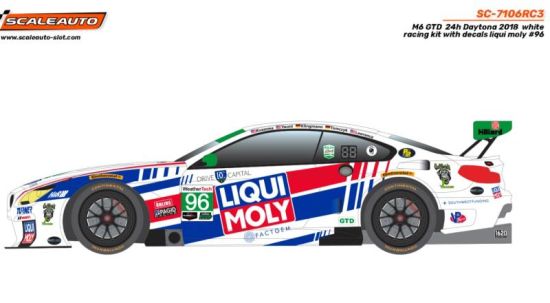Scaleauto 1/24, M6 GT3, Nr.96, White-Kit mit Decals, 7106RC3