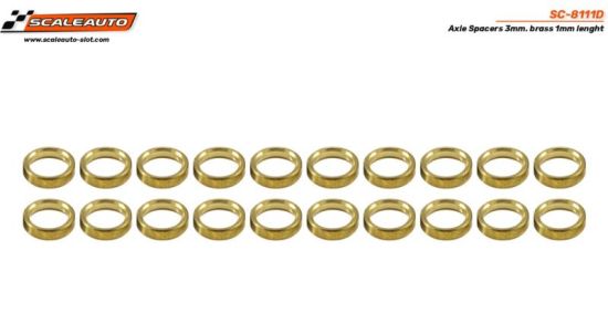 Scaleauto, Achsdistanzen 1mm,  Messing, 20 Stk., SC-8111D