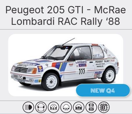 SCX 1/32, Peugeot 205 GTI, RAC Rally '88, U10650