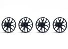 Slot.it, Felgeneinsatz schwarz (Ø13.8) 'GT-Style', 4 Stk.